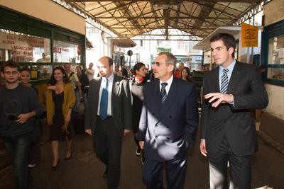 A belügyminiszter a VIII. kerületbe látogatott-stock-foto