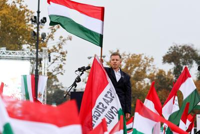 A Tisza P?rt Nemzeti menete. A k?pen Magyar P?ter.2025.10.23.Fot?:V?r?s Szil?rd-stock-foto