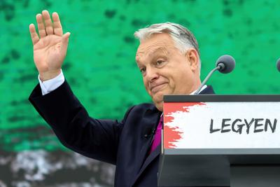 B?kemenet. A k?pen Orb?n Viktor.2025.10.23.Fot?:V?r?s Szil?rd-stock-foto