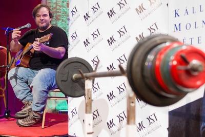 K?lloy Moln?r P?ter koncertj?nek beharangoz? sajt?t?j?koztat?ja a New Orleans Music Clubban.2012.02.07.Fit?:V?r?s Szil?rd-stock-foto