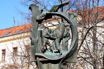 Szent L?szl? szobra Szeksz?rdon.2026.02.28.Fot?:V?r?s Szil?rd-stock-foto