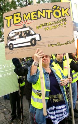 Tüntetés az egészségbiztosítási rendszer átalakítása ellen-stock-foto