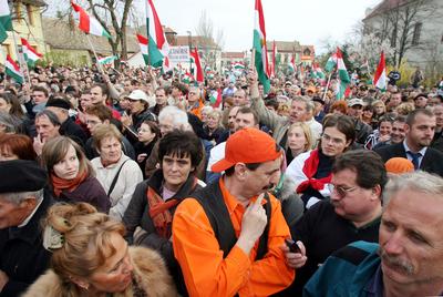 Fidesz gyűlés Budaörsön-stock-foto