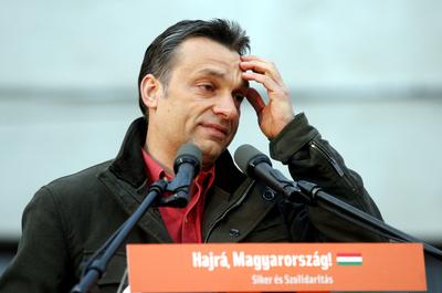 Fidesz gyűlés Budaörsön-stock-foto