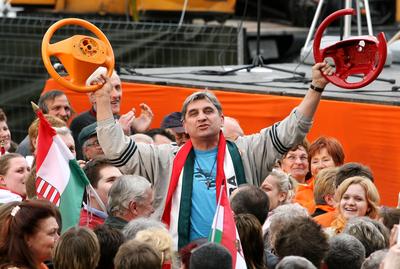 Fidesz nagygyűlés-stock-foto