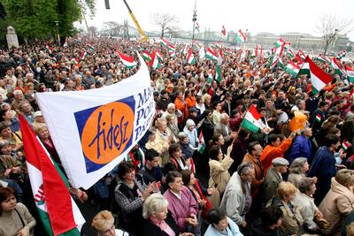 Fidesz nagygyűlés-stock-foto