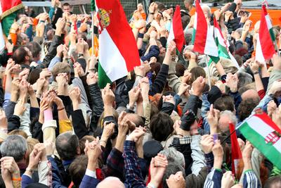 Fidesz nagygyűlés-stock-foto