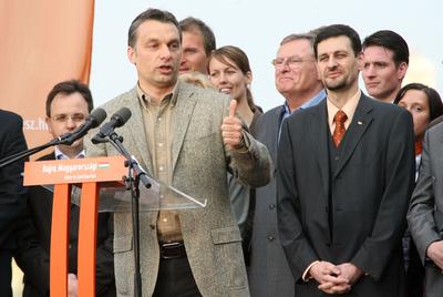 Fidesz nagygyűlés-stock-foto