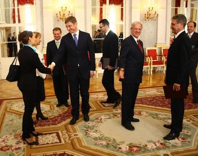 Sólyom László kinevezéseket ad át-stock-foto