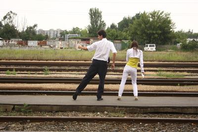 Állomás - A Duna TV saját gyártású sorozata-stock-foto