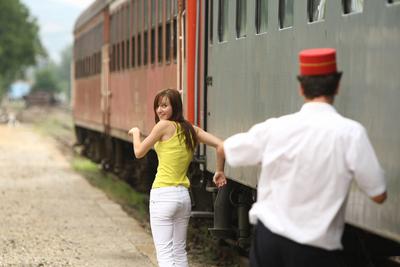 Állomás - A Duna TV saját gyártású sorozata-stock-foto