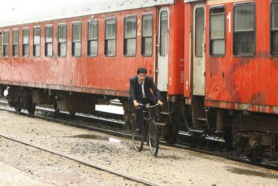 Állomás - A Duna TV saját gyártású sorozata-stock-foto