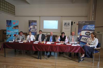 Londoni olimpia - az MTVA sajtótájékoztatója-stock-foto