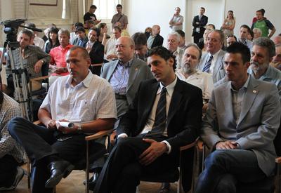 Londoni olimpia - az MTVA sajtótájékoztatója-stock-foto