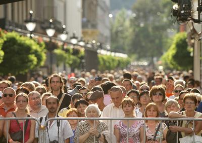 Augusztus 20 - Körmenet-stock-foto