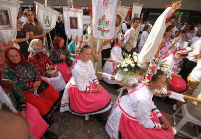 Augusztus 20 - Körmenet-stock-foto