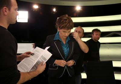 Egyenes beszéd - vitaműsor az ATV televízión-stock-photo