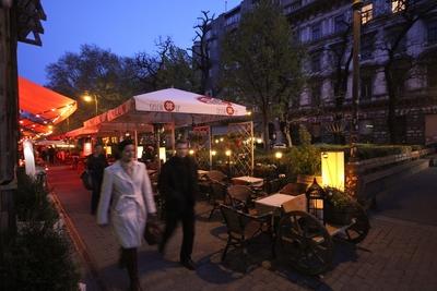 Budapest, Liszt Ferenc tér-stock-foto