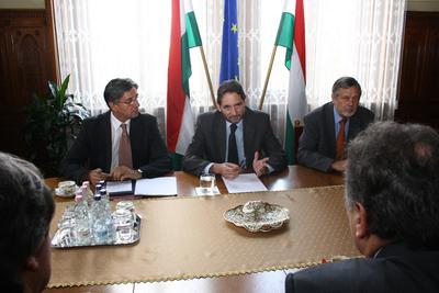 Csáky Pál és Katona Béla találkozója-stock-foto