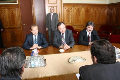 Csáky Pál és Katona Béla találkozója-stock-foto