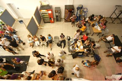 Csillag születik - tehetségkutató előválogatás-stock-foto