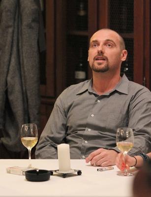 Délután - kétszereplős kávéházi életszelet-stock-foto