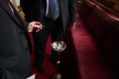 Parlament - dohányzó-stock-foto