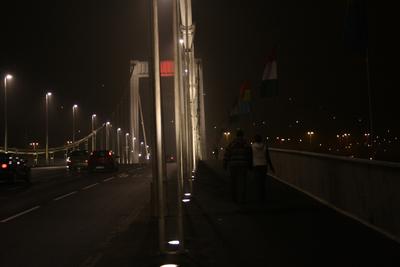 Díszkivilágítás az Erzsébet hídon-stock-foto