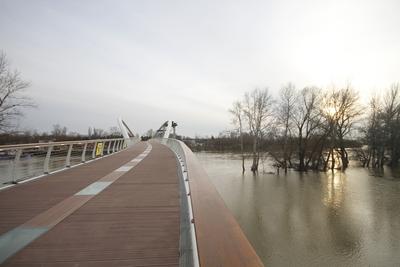 A szolnoki Tiszavirág híd avatója-stock-foto