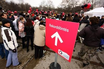 Hógolyó világrekord-kísérlet-stock-foto