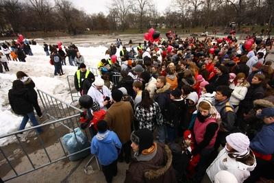 Hógolyó világrekord-kísérlet-stock-foto
