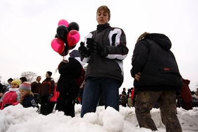 Hógolyó világrekord-kísérlet-stock-foto