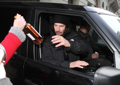 Keanu Reeves Budapesten-stock-foto