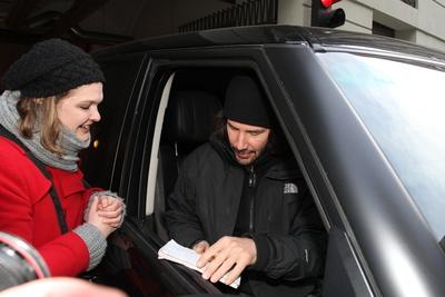Keanu Reeves Budapesten-stock-foto