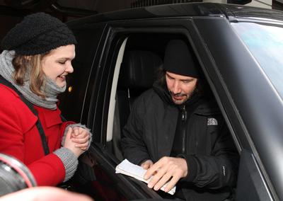 Keanu Reeves Budapesten-stock-foto