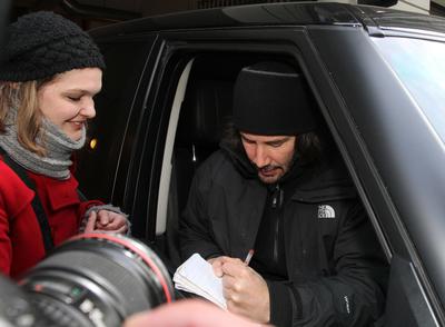 Keanu Reeves Budapesten-stock-foto