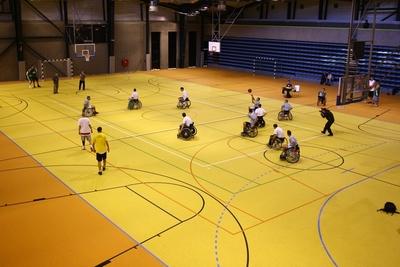 Kerekesszékes kosárlabda minitorna-stock-foto