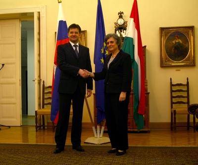 Miroslav Lajcak Budapesten-stock-foto