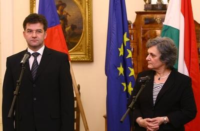 Miroslav Lajcak Budapesten-stock-foto