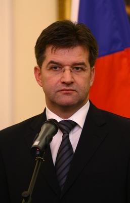 Miroslav Lajcak Budapesten-stock-foto