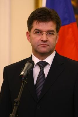 Miroslav Lajcak Budapesten-stock-foto
