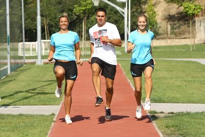 Készülés a Nike Budapest Félmaratonra-stock-foto