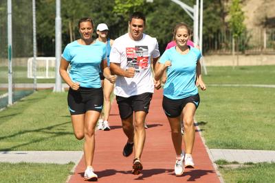 Készülés a Nike Budapest Félmaratonra-stock-foto