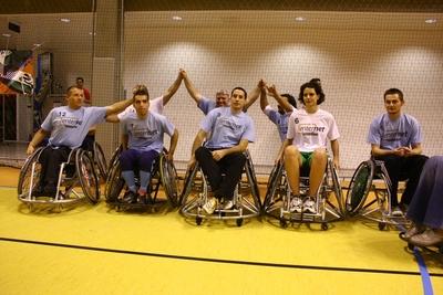 Kerekesszékes kosárlabda gála a SportMax Stadionban-stock-foto