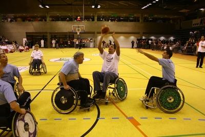 Kerekesszékes kosárlabda gála a SportMax Stadionban-stock-foto