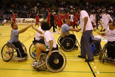 Kerekesszékes kosárlabda gála a SportMax Stadionban-stock-foto