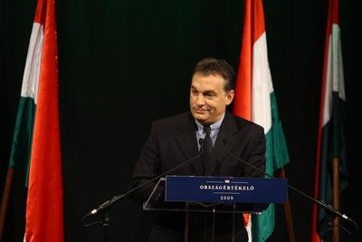 Orbán Viktor évértékelő beszéde-stock-foto