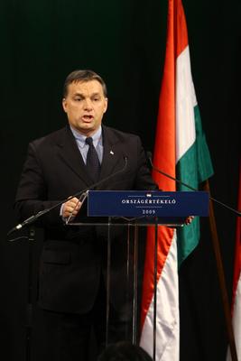 Orbán Viktor évértékelő beszéde-stock-foto