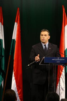 Orbán Viktor évértékelő beszéde-stock-foto