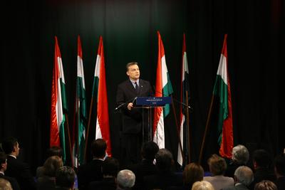 Orbán Viktor évértékelő beszéde-stock-foto